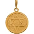 14K Yellow Gold Star of David Pendant - 23.00mm