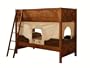 Powell Dakota Twin-Size Rustic-Pine Wagon Bunk Bed with Ladder