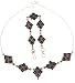 Indian Jewelry Sets -Necklace and Bracelets Sets in Sterling Silver and Garnet Gemstones (gnklcs315)