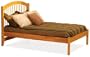 Twin Size Windsor Style Platform Bed with Open Footrail Caramel Latte Finish