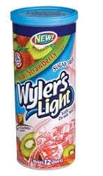 Wyler's Light Sugar Free Drink Mix, Kiwi-Strawberry, 12- 1.69oz Canister (Pack of 12)