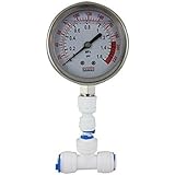 Malida Water Pressure Gauge Stainless For Aquarium Meter 0-1.6MPa 0-220psi Reverse Osmosis System Pump With 1/4