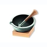 Mono Salad Cast Iron Mortar with Wooden Base and Pestle by Ralph Krämer