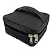 FLYMEI 16-Bottle Essential Oil Carrying Case - With Foam Insert, Inside Pocket and Handle - Strong Double Zipper - Contain 5ml,10ml,15ml Bottles - Black