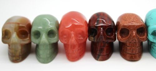 Gemstone Skull Hand Carved - Complete Set of 12 Stones - 1.5"