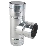 Pellet Stove Vent Tee with Cleanout Tee Cap, 3
