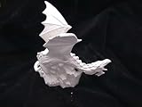Ceramic bisque unpainted dragon both wings up 9