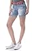 WallFlower Juniors Legendary Bandana Chop Pocket Mid Thigh Denim Shorts