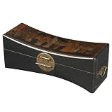 EXP Handmade Black Leather Painted "Chinese Marketplace" Jewelry Box
