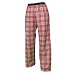 Red and Gray tartan plaid check flannel cotton pants for lounging, sleep, sports. Unisex relaxed fit, available in 3 Youth sizes, exposed elastic waist