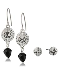 The SAK Disc Duo Black Drop Earrings Jewelry Set