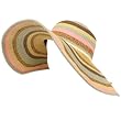 UPF Sun Beach Stripe Hat Floppy 6" Brim Foldable Brown