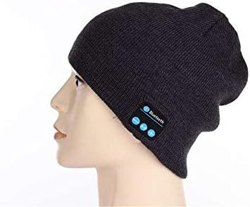 Aokland Wireless Bluetooth Beanie Smart Hat Knitted Cap Set-in MIC with Musicphone Stereo Headphone Headset Speaker Mic for Fitness Outdoor Sports Skiing Skating Running (dark grey)