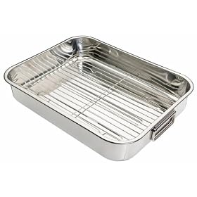 Kitchen Craft Roasting Pan with Rack, Stainless Steel