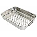 Kitchen Craft Roasting Pan with Rack, Stainless Steel