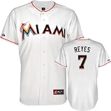 MLB Youth Miami Marlins Jose Reyes White Home Short Sleeve Replica Button Front Jersey By Majestic (White, Large)