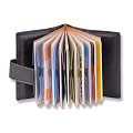 "Premium" Nappaleder Universal-Kreditkartenetui f�r 16 Karten aus Rind-Nappaleder in schwarz