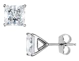 CRISLU Cubic Zirconia (CZ) Princess Cut 2.0 Carat (ctw) Stud Earrings in Sterling Silver
