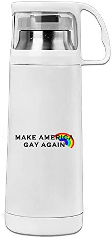 VOLTE Gay&amp;Rainbow Portable Stainless Steel Vacuum Cup Perfect For Tour Keep Water Warm Or Cold 8 Hours 14 Ounces