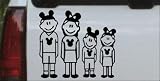 6in X 5.4in Black -- Mickey Mouse Disney 2 Kids Stick Family Stick Family Car Window Wall Laptop Decal Sticker