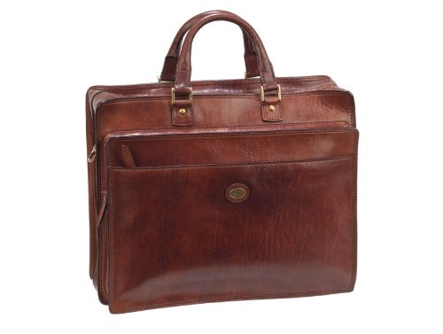  Carry on case Sac à main homme STORY UOMO en cuir brun Sac 48H Sac pour ordinateur portable The Bridge 066420/01/14