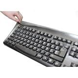 Korean Keyboard and Custom Transparent Cover Bundle: Bilingual Korean and English Black Wired USB Cable Computer Keyboard - White Letters on Black Keys Bundled With Simply Plugo Keyboard Transparent Customized Cover for Protection from Dirt, Dust, Liquids, and Contaminants - Includes Both Transparent Cover and Bilingual Keyboard.