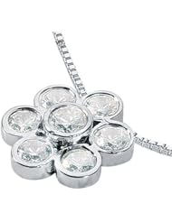 0.75 ct Ladys Diamond Flower Pendant in 18 kt White Gold