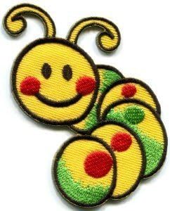 Caterpillar Worm Insect Bug Retro Kids Fun Appliques Clothing DIY Embroidered Iron On / Sew On Patch