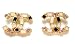 Elegant Chanel Nude Color Crystal Stud Earrings (Size : 1.7cm*2cm)