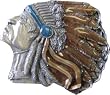 Mens FULL COLOR INDIAN CHIEF Punk Rock Metal Belt Buckle