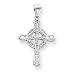 14k Polished Diamond-cut Celtic Cross Pendant