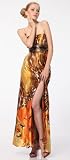 1245 DETAIL PRINT SATIN SEQUINED PROM LONG GOWN