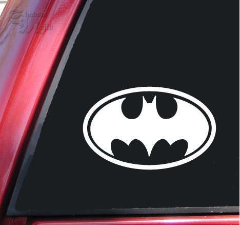  Batman Bat Symbol Vinyl Decal Sticker - White