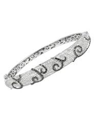 14K White Gold 0.9 CTW Color Black Opaque Diamond and 2.81 CTW Color G-H I1-I2 Diamond Women Bracelet. Length 7.25 in. Total Item weight 31.8 g.