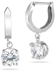 7.30 Cts Cubic Zirconia Round Stud Earrings in 14K White Gold