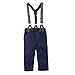 Big Elephant 2 Pieces Baby Boys Long Sleeve Plaid Shirt Overalls Set with Bow E8