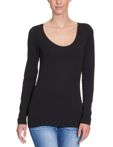 edc by ESPRIT Damen Shirt/ T-ShirtN42714, Gr. 38 (M), Schwarz (black 001) Preisvergleich