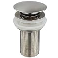 Massiv Edelstahl Ablaufgarnitur Popup Push-Open AblaufVentil Push open f�r Waschtisch / Waschbecken / Sp�le / Becken in der K�che ohne �berlauf. Auf und zu durch antippen