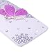 Mavis's Diary for Motorala Moto X Phone 3D Handmade Crystal Butterfly Bling Diamond Hard Cover White Case with Soft Clean Cloth - Purple