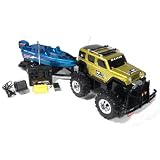 1:18 Jeep Wrangler Crazy Hauler Electric RTR RC Remote Control Truck With Boat And Trailer... by World Tech Toys