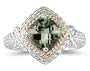 1.5ct Green Amethyst Ring in 14K Yellow Gold And Silver