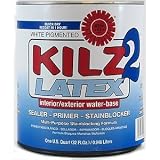 Masterchem Industries 20002 Kilz 2 Interior and Exterior White Pigmented Primer Sealer and Stain Killer Qt