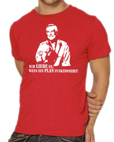 Touchlines Unisex/Herren T-Shirt Hannibal vom A-Team, red, S, B1554 Preisvergleich