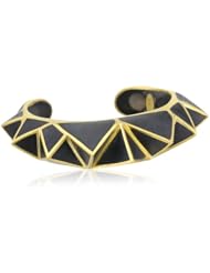 Isharya Pyramid Lux Lisa Black Frost Resin Cuff Bracelet