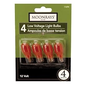 Moonrays 11694 4-Watt Wedge Base Replacement Light Bulb,4-Pack, Amber by MOONRAYS