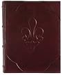 Fleur-de-lis Italian Leather Photo Album / Wedding Album / Scrapbook, Embossed Design, Gift Boxed