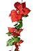 6' Indoor/Outdoor Waterproof Red Poinsettia Artificial Christmas Garland - Unlit