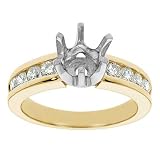 18k Yellow Gold 6-prong Setting with Channel-Set Round Diamonds (0.50 ct.tw.)