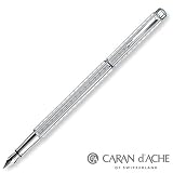 Caran d' Ache Ecridor Chevron Rhodium Fountain Pen - Chevron Pattern, Medium Nib 958.286