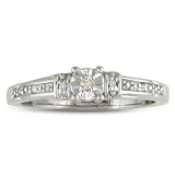 Diamond Promise Ring set in Sterling Silver Available in Sizes 40